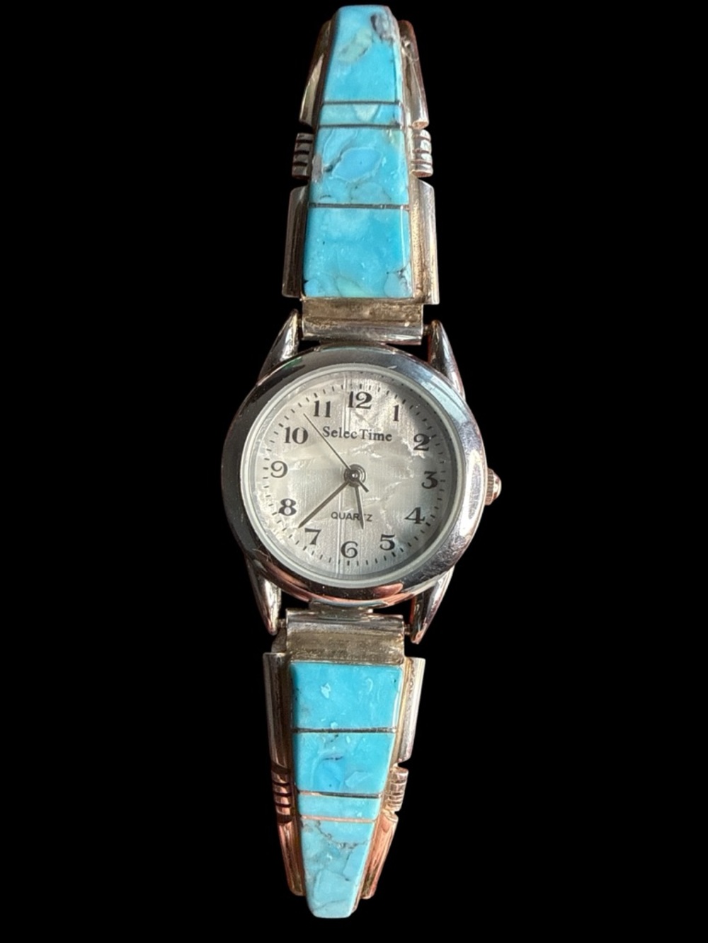 Steve Francisco Navajo Sterling Silver Turquoise Watch Tips SelectTime Quartz